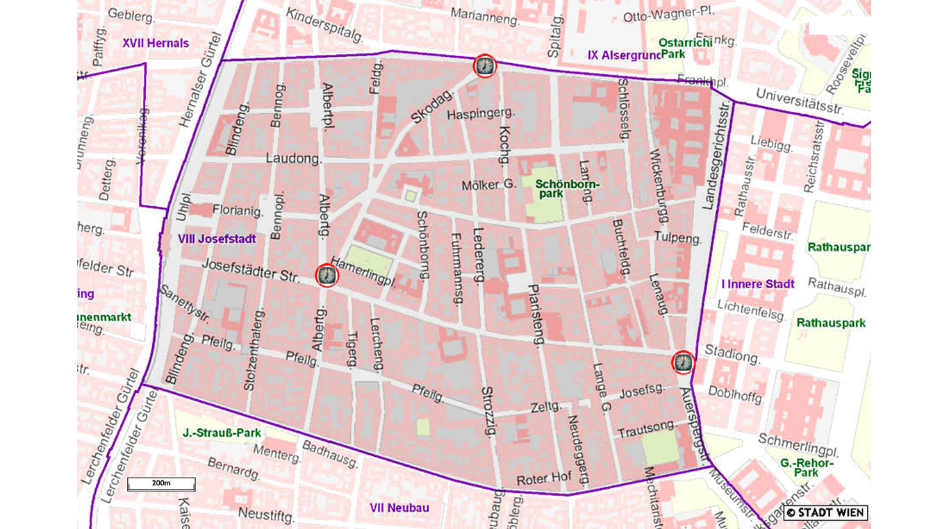 W&uuml;rfeluhren in 8., Josefstadt