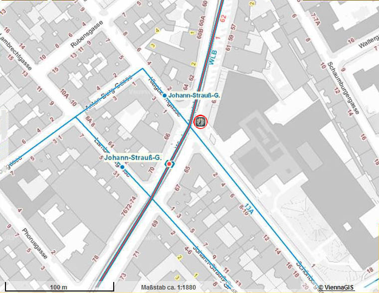 Plan Wiedner Hauptstra&szlig;e / Sch&ouml;nburgstra&szlig;e