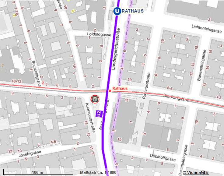 Plan Josefst&auml;dter Stra&szlig;e / Auerspergstra&szlig;e
