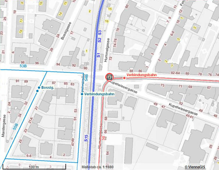 Plan Hietzinger Hauptstra&szlig;e / Kupelwiesergasse