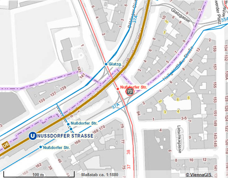 Plan D&ouml;blinger G&uuml;rtel / Nu&szlig;dorfer Stra&szlig;e