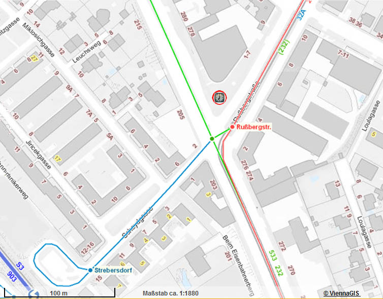 Plan Prager Stra&szlig;e / Ru&szlig;bergstra&szlig;e