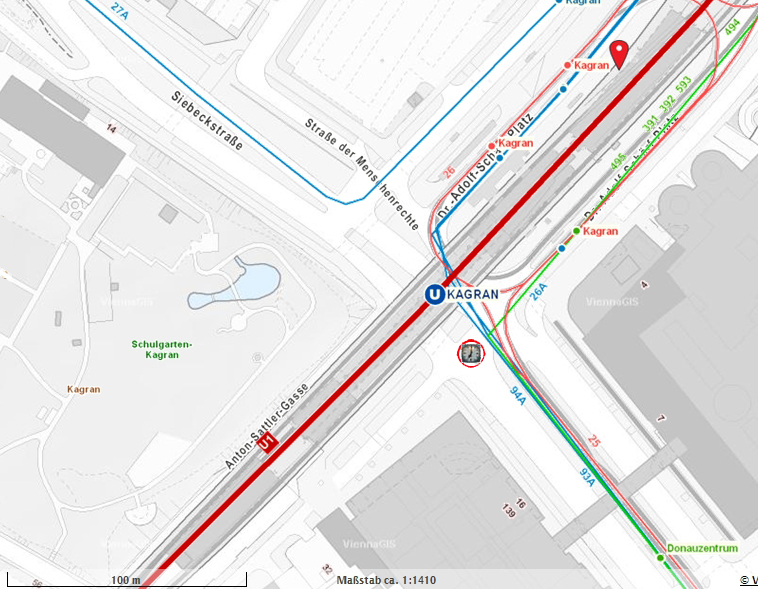 Plan Dr.-Adolf-Sch&auml;rf-Platz (U1) / Zentrum Kagran