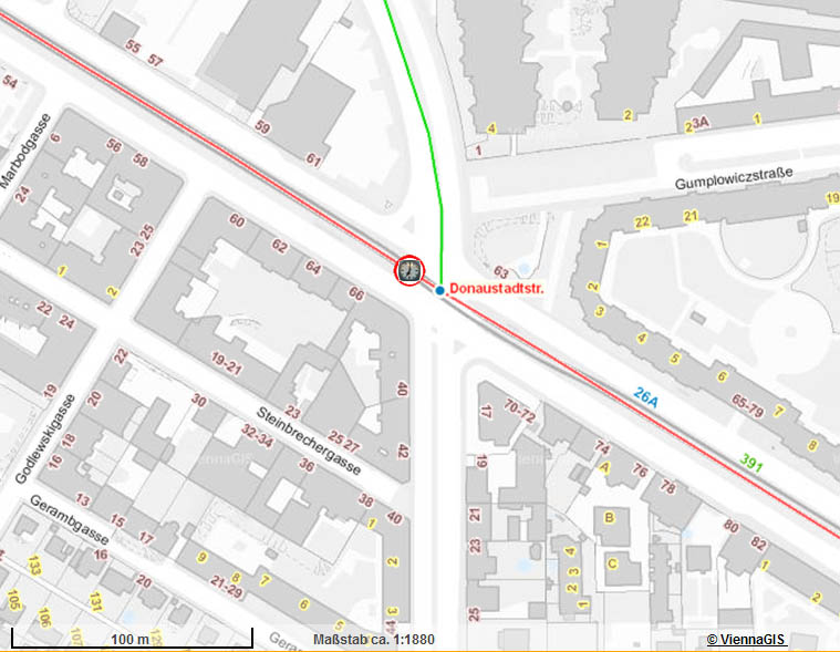 Plan Erzherzog-Karl-Stra&szlig;e / Donaustadt Stra&szlig;e